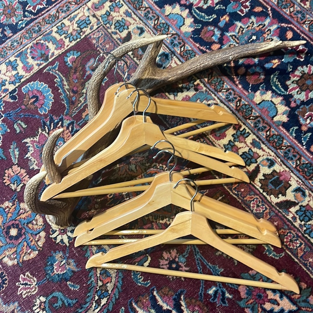 7 wood hangers